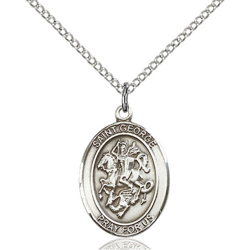 Bliss St. George Pendant - Oval, Medium, Sterling Silver