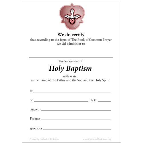 CERTIFICATE - BAPTISM CERTIFICATE - BAPTISM