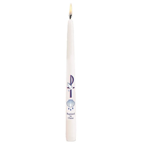 BAPTISED IN CHRIST BAPTISMAL CANDLE 7/8"X 10 BAPTISED IN CHRIST BAPTISMAL CANDLE 7/8"X 10