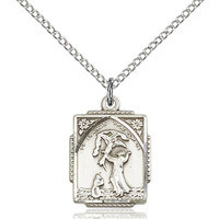 St. Francis of Assisi Pendant - Square, Sterling Silver