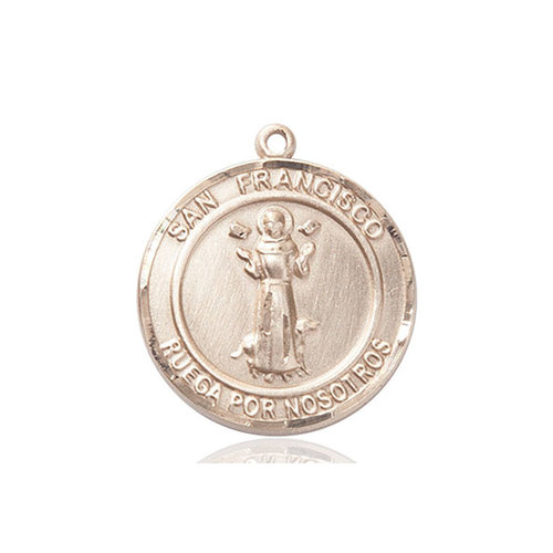 Bliss San Francis of Assisi Medal - Round, Large, 14kt Gold