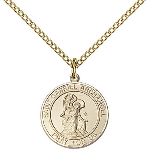 Bliss St. Gabriel the Archangel Pendant - Round, Medium, 14kt Gold Filled Bliss St. Gabriel the Archangel Pendant - Round, Medium, 14kt Gold Filled