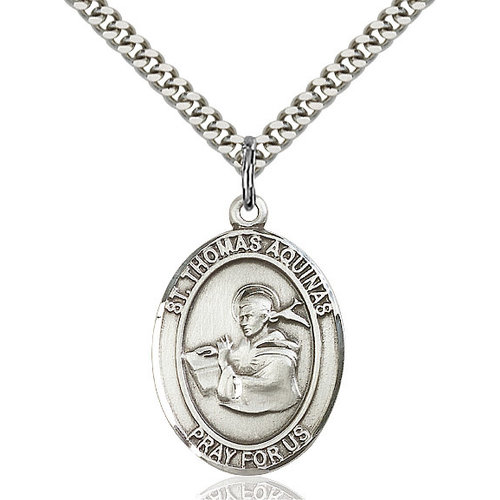 Bliss St. Thomas Aquinas Pendant - Oval, Large, Sterling Silver Bliss St. Thomas Aquinas Pendant - Oval, Large, Sterling Silver