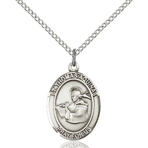 Bliss St. Thomas Aquinas Pendant - Oval, Medium, Sterling Silver Bliss St. Thomas Aquinas Pendant - Oval, Medium, Sterling Silver