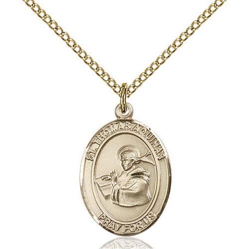 Bliss St. Thomas Aquinas Pendant - Oval, Medium, 14kt Gold Filled Bliss St. Thomas Aquinas Pendant - Oval, Medium, 14kt Gold Filled