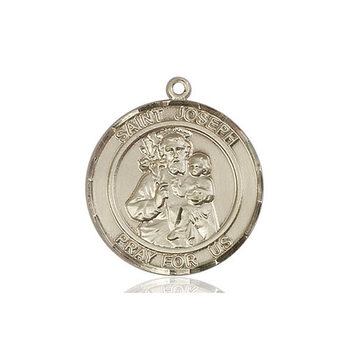 Bliss St. Joseph Medal - Round, Large, 14kt Gold