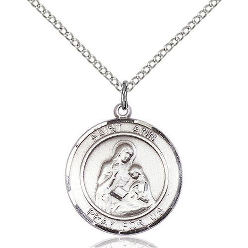 Bliss St. Ann Pendant - Round, Medium, Sterling Silver Bliss St. Ann Pendant - Round, Medium, Sterling Silver