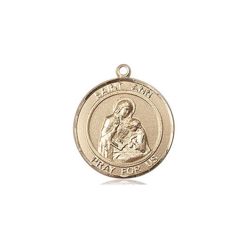 Bliss St. Ann Medal - Round, Medium, 14kt Gold