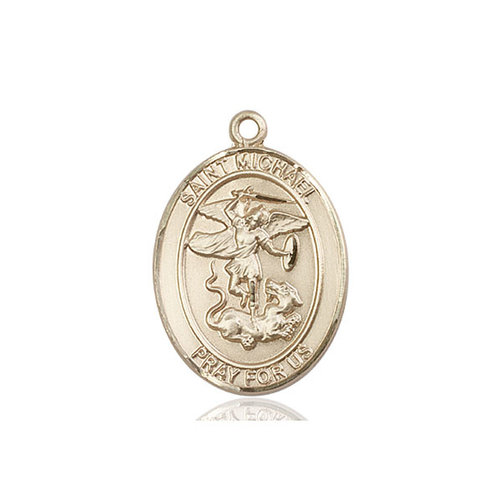 Bliss St. Michael the Archangel Medal - Oval, Large, 14kt Gold Bliss St. Michael the Archangel Medal - Oval, Large, 14kt Gold