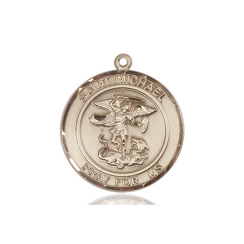 Bliss St. Michael the Archangel Medal - Round, Large, 14kt Gold Bliss St. Michael the Archangel Medal - Round, Large, 14kt Gold