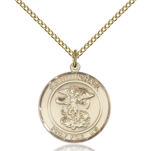 Bliss St. Michael the Archangel Pendant - Round, Medium, 14kt Gold Filled Bliss St. Michael the Archangel Pendant - Round, Medium, 14kt Gold Filled
