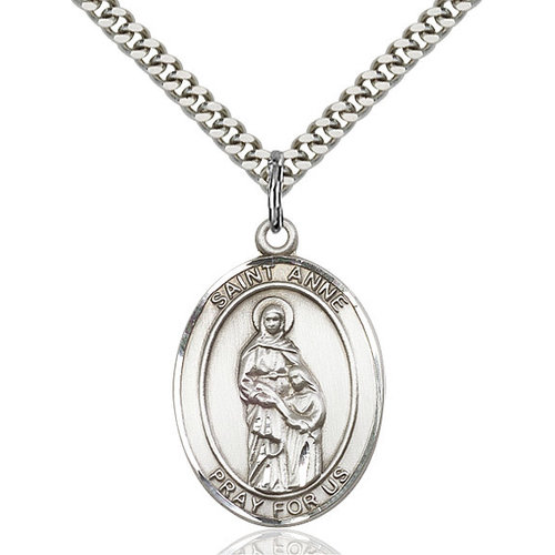 Bliss St. Anne Pendant - Oval, Large, Sterling Silver Bliss St. Anne Pendant - Oval, Large, Sterling Silver