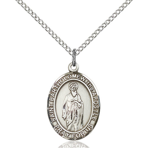 Bliss St. Bartholomew the Apostle Pendant - Oval, Medium, Sterling Silver Bliss St. Bartholomew the Apostle Pendant - Oval, Medium, Sterling Silver