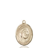 Blessed Teresa of Calcutta Medal - Oval, Medium, 14kt Gold