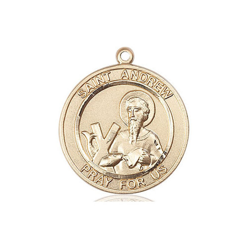 Bliss St. Andrew the Apostle Pendant - Round, Large, 14kt Gold Filled