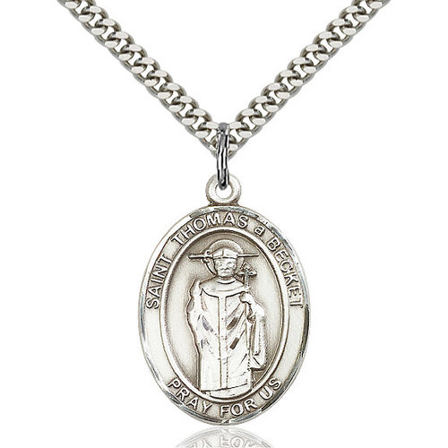 Bliss St. Catherine of Alexandria Pendant - Oval, Large, Sterling Silver Bliss St. Catherine of Alexandria Pendant - Oval, Large, Sterling Silver