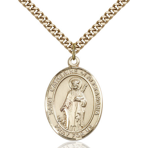 Bliss St. Catherine of Alexandria Pendant - Oval, Large, 14kt Gold Filled Bliss St. Catherine of Alexandria Pendant - Oval, Large, 14kt Gold Filled