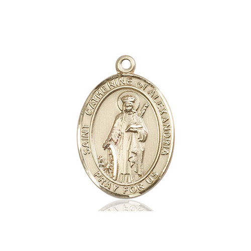 Bliss St. Catherine of Alexandria Medal -  Oval, Large, 14kt Gold