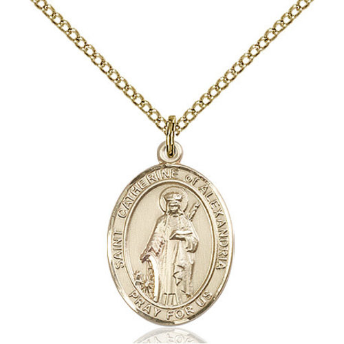 Bliss St. Catherine of Alexandria Pendant - Oval, Medium, 14kt Gold Filled Bliss St. Catherine of Alexandria Pendant - Oval, Medium, 14kt Gold Filled