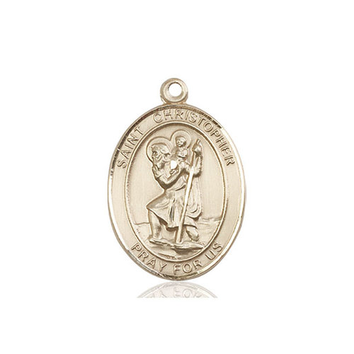 Bliss St. Christopher Medal - Oval, Large, 14kt Gold Bliss St. Christopher Medal - Oval, Large, 14kt Gold