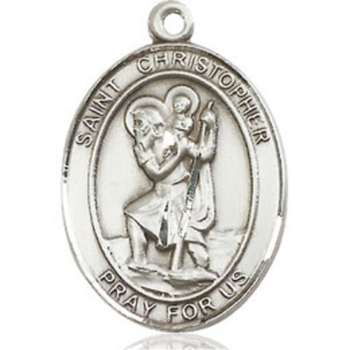 Bliss St. Christopher Pendant - Oval, Medium, Sterling Silver Bliss St. Christopher Pendant - Oval, Medium, Sterling Silver