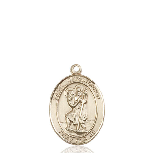 Bliss St. Christopher Medal - Oval, Medium, 14kt Gold Bliss St. Christopher Medal - Oval, Medium, 14kt Gold
