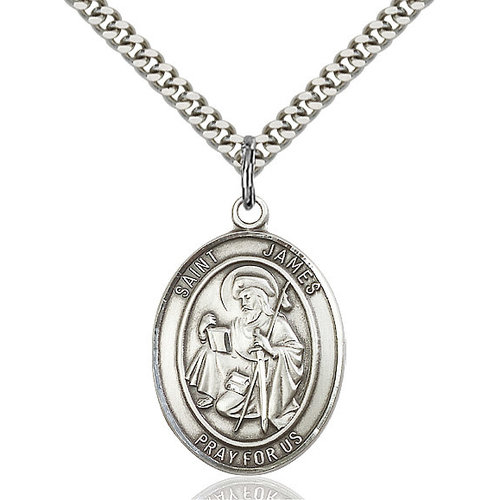 Bliss St. James the Greater Pendant - Oval, Large, Sterling Silver