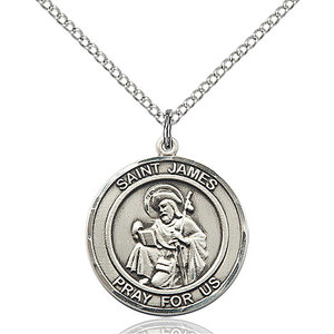 Bliss St. James the Greater Pendant - Round, Medium, Sterling Silver