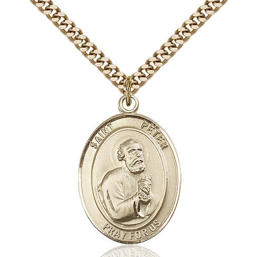 Bliss St. Peter the Apostle Pendant - Oval, Large, 14kt Gold Filled Bliss St. Peter the Apostle Pendant - Oval, Large, 14kt Gold Filled