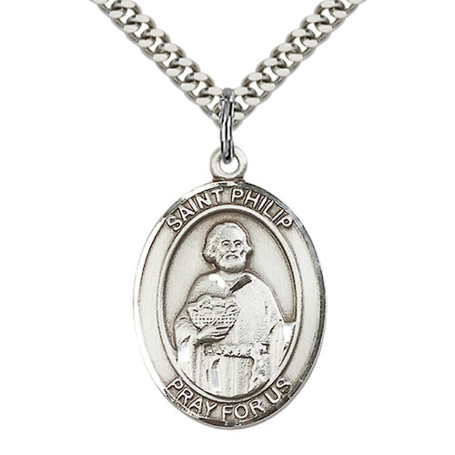 Bliss St. Philip the Apostle Pendant - Oval, Large, Sterling Silver Bliss St. Philip the Apostle Pendant - Oval, Large, Sterling Silver