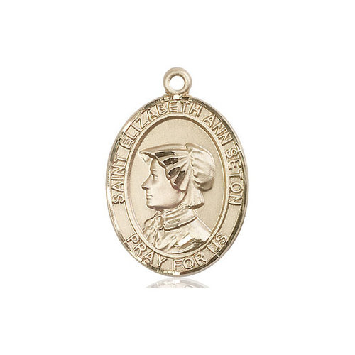 Bliss St. Elizabeth Ann Seton the Apostle Medal - Oval, Large, 14kt Gold Bliss St. Elizabeth Ann Seton the Apostle Medal - Oval, Large, 14kt Gold