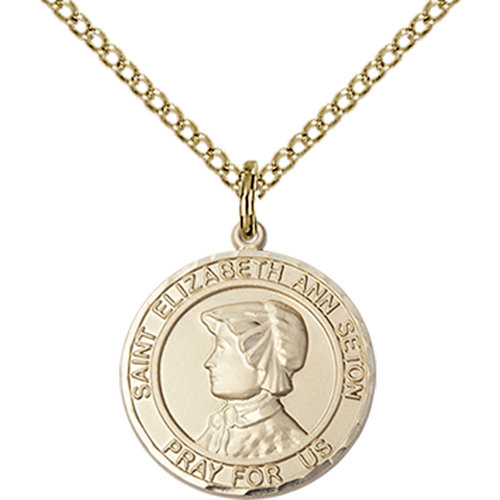Bliss St. Elizabeth Ann Seton the Apostle Pendant -Round, Medium, 14kt Gold Filled Bliss St. Elizabeth Ann Seton the Apostle Pendant -Round, Medium, 14kt Gold Filled