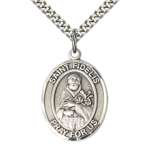 Bliss St. Fidelis the Apostle Pendant - Oval, Large, Sterling Silver Bliss St. Fidelis the Apostle Pendant - Oval, Large, Sterling Silver