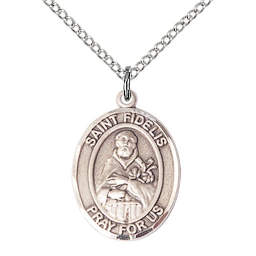 Bliss St. Fidelis the Apostle Pendant - Oval, Medium, Sterling Silver
