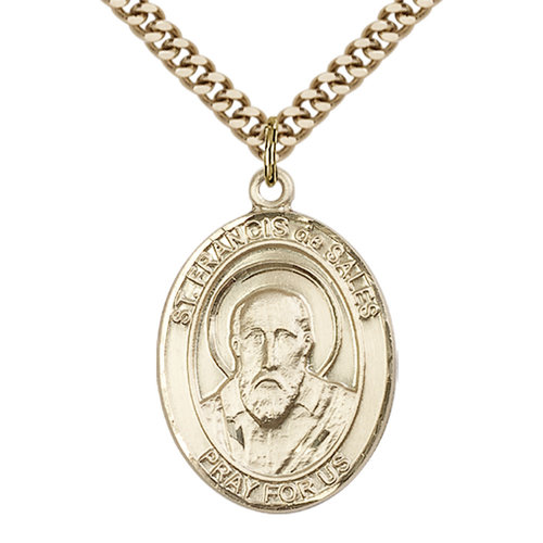 Bliss St. Francis de Sales the Apostle Pendant - Oval, Large, 14kt Gold Filled Bliss St. Francis de Sales the Apostle Pendant - Oval, Large, 14kt Gold Filled