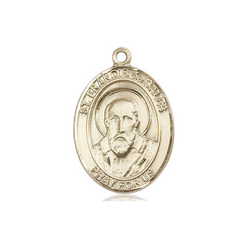 Bliss St. Francis de Sales the Apostle Medal - Oval, Large, 14kt Gold Bliss St. Francis de Sales the Apostle Medal - Oval, Large, 14kt Gold