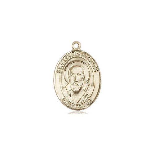 Bliss St. Francis de Sales the Apostle Medal - Oval, Medium, 14kt Gold Bliss St. Francis de Sales the Apostle Medal - Oval, Medium, 14kt Gold