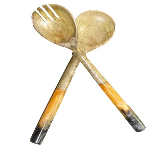 Mango Wood Salad Server Set/2, Orange Mango Wood Salad Server Set/2, Orange