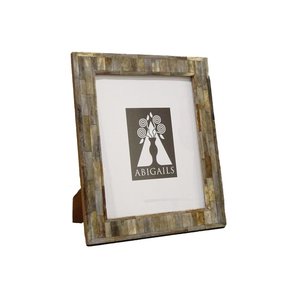 Inlaid Frame, Gray Bone, 4x6 Photo