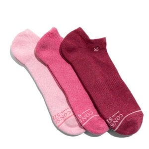 Ankle Socks Breast Cancer Prevention Set of 3 Medium by Conscious Step