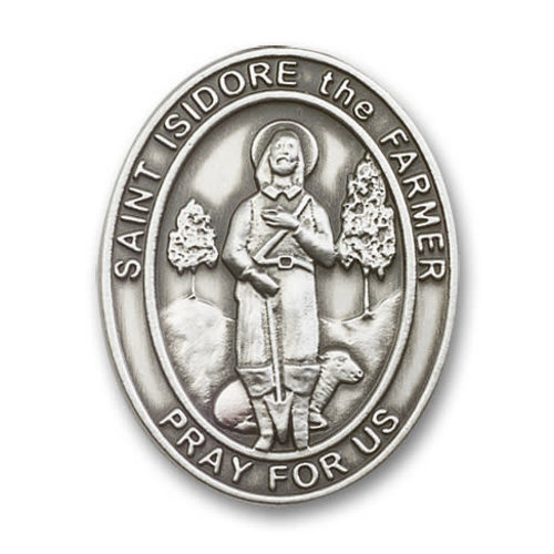Bliss St. Isidore the Farmer Visor Clip, Antique Silver Bliss St. Isidore the Farmer Visor Clip, Antique Silver