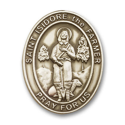 Bliss St. Isidore the Farmer Visor Clip, Antique Gold Bliss St. Isidore the Farmer Visor Clip, Antique Gold