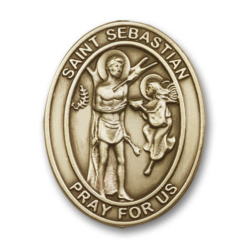 Bliss St. Sebastian Visor Clip, Antique Gold Bliss St. Sebastian Visor Clip, Antique Gold