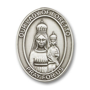 Bliss Our Lady of Loretto Visor Clip, Antique Silver