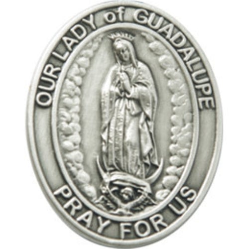 Bliss Our Lady of Guadalupe Visor Clip, Silver Oxide