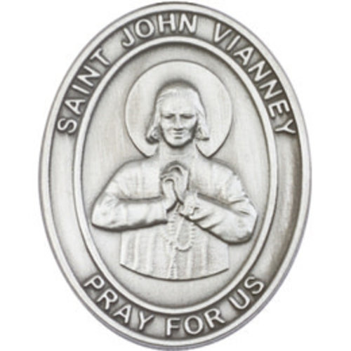 Bliss St. John Vianney Visor Clip, Silver Oxide Bliss St. John Vianney Visor Clip, Silver Oxide