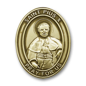 Bliss St. Pius X Visor Clip, Antique Gold