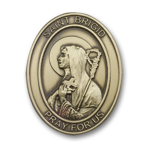 Bliss St. Brigid of Ireland Visor Clip, Antique Gold Bliss St. Brigid of Ireland Visor Clip, Antique Gold