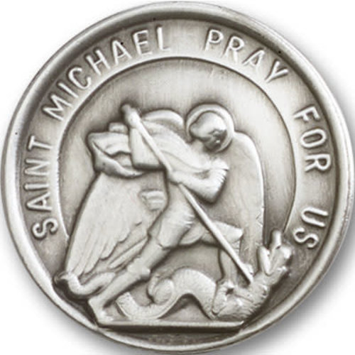 Bliss St. Michael the Archangel Visor Clip, Antique Silver