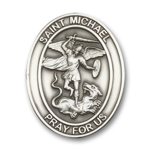 Bliss St. Michael the Archangel Visor Clip, Antique Silver Bliss St. Michael the Archangel Visor Clip, Antique Silver